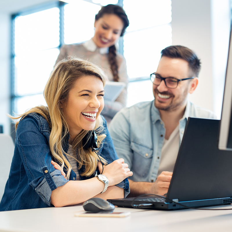 Group of business people working as a team in office