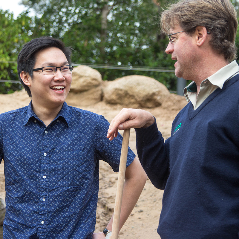 Student with staff at Melbourne Zoo