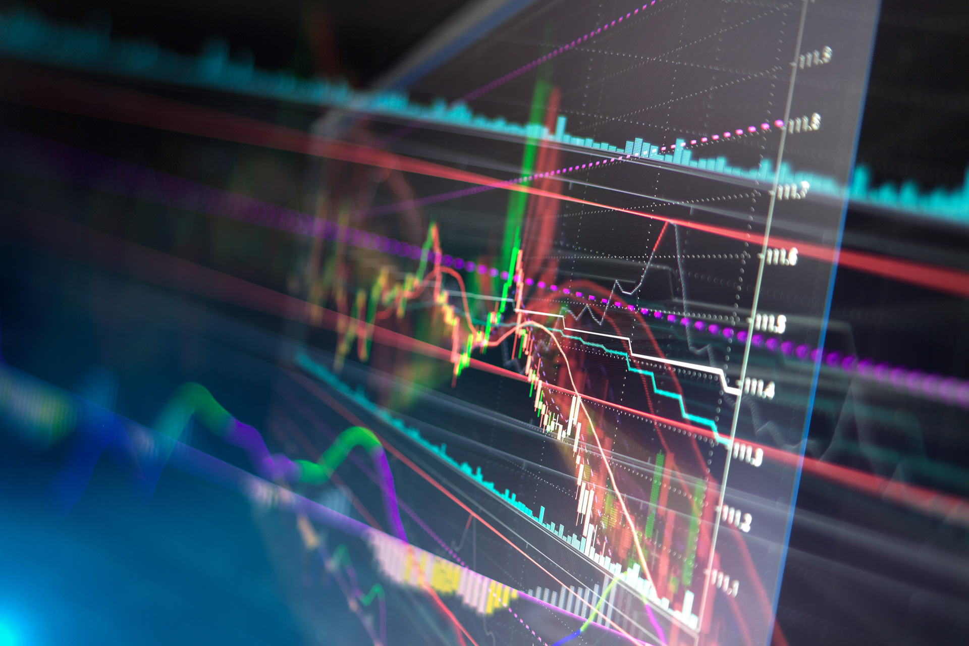 abstract stock exchange graphs 