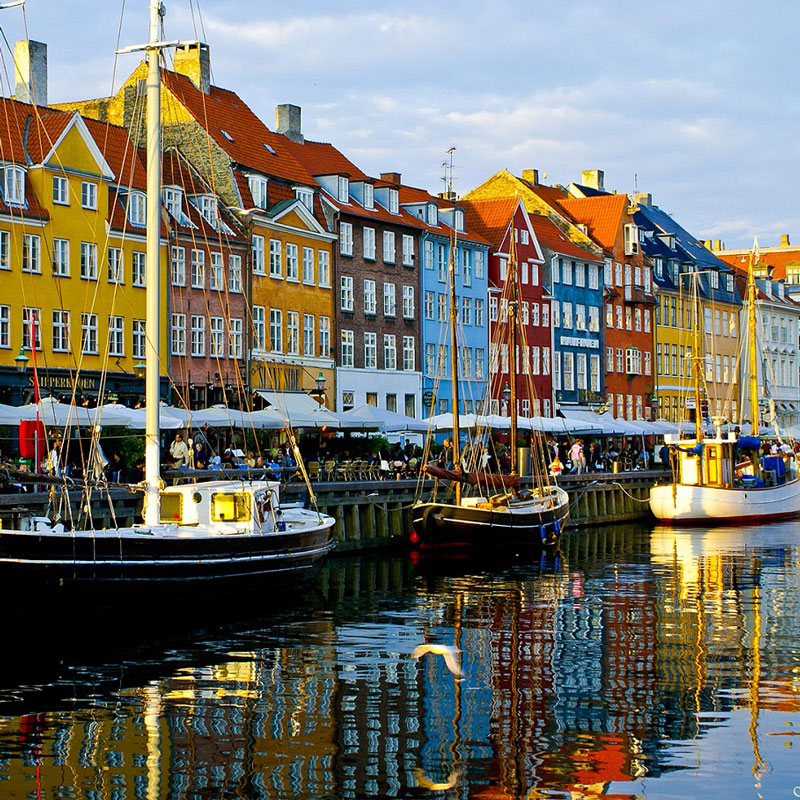 Sailing boats in Danish canal