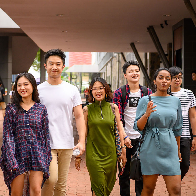 Students walking outdoors