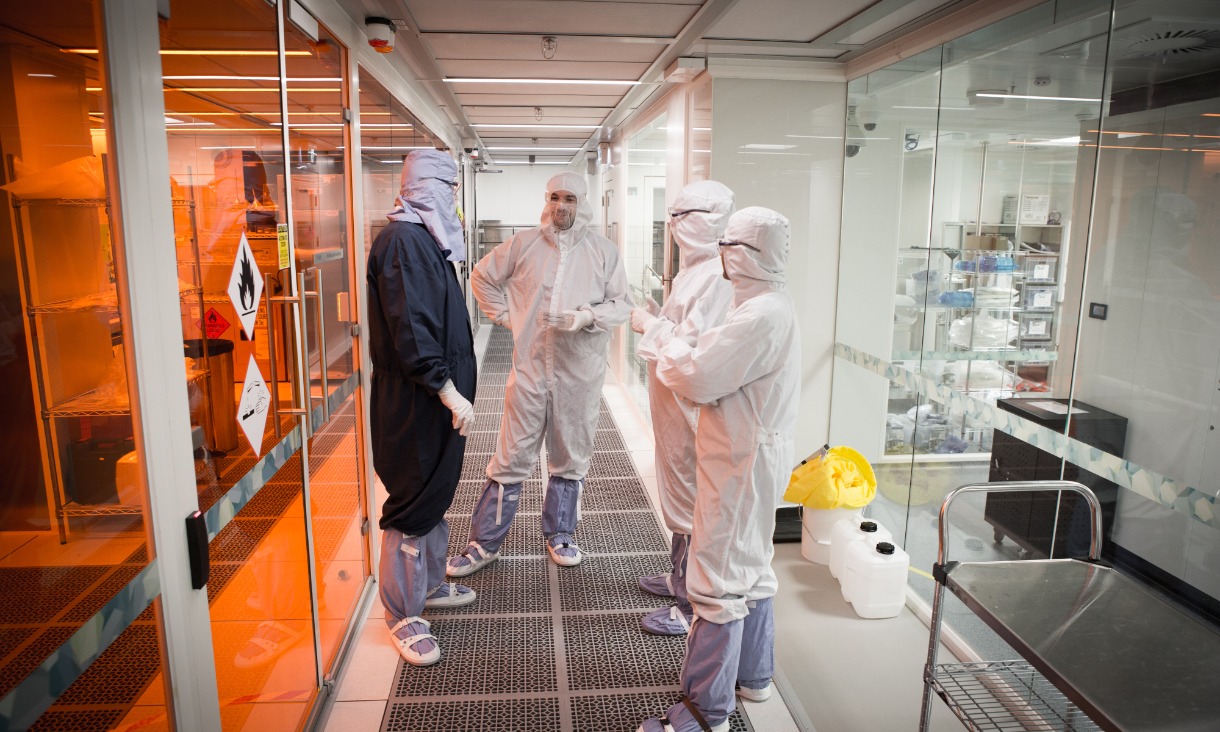 Scientists and engineers in the Micro Nano Research Facility.